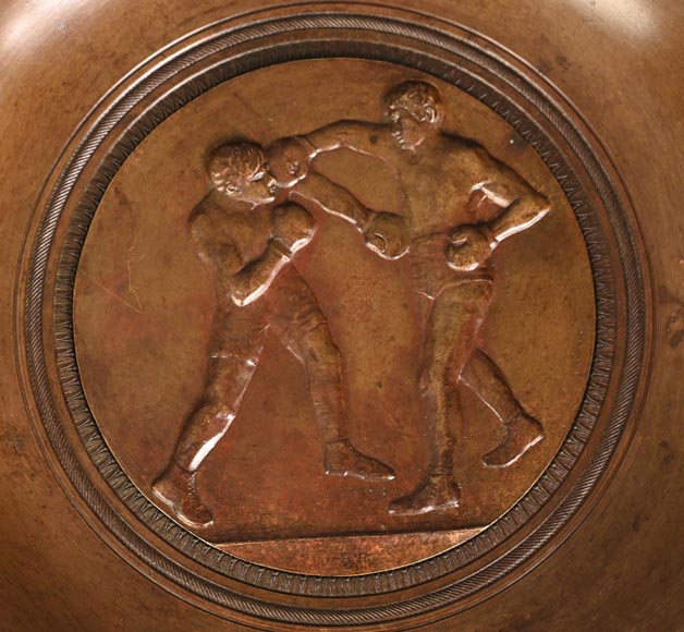 Bronze cup decorated with a boxing match Bronze cup decorated with a boxing match-2