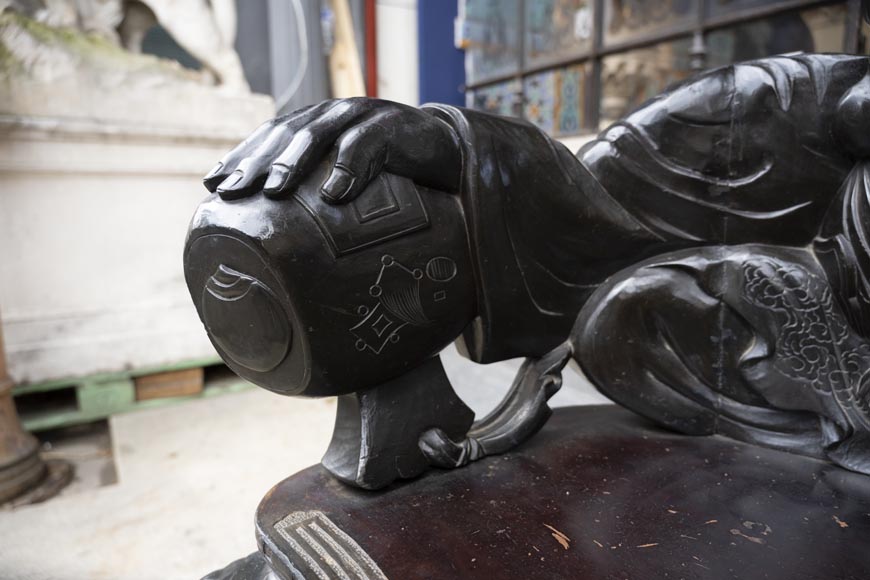 Pair of Japanese Carved Armchairs – Ebisu and Daikoku Pair of Japanese Carved Armchairs – Ebisu and Daikoku-8