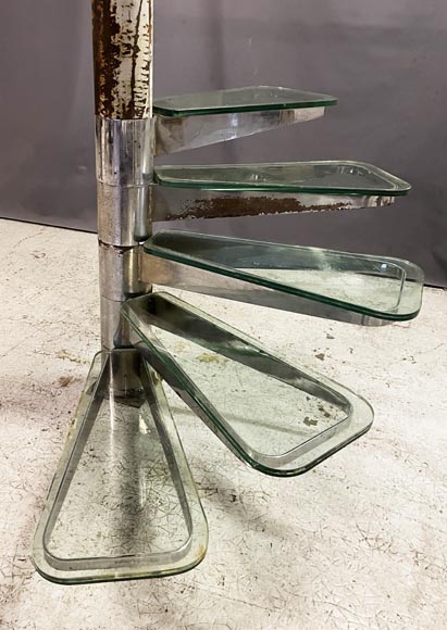 Spiral staircase in glass and chromed metal Spiral staircase in glass and chromed metal-3