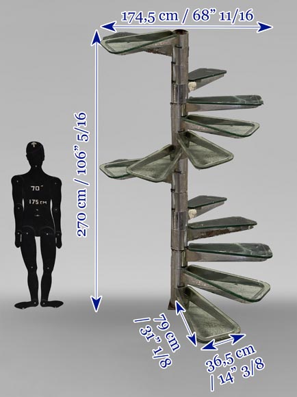 Spiral staircase in glass and chromed metal Spiral staircase in glass and chromed metal-12