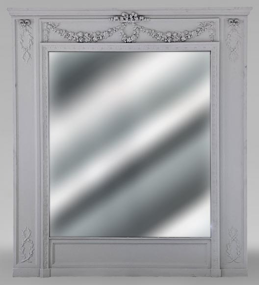 Trumeau with flower garland decoration in the Louis XVI style Trumeau with flower garland decoration in the Louis XVI style-0