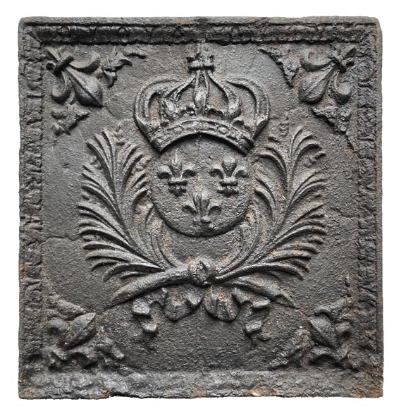 Fireback with the coat of arms of France from the 17th century Fireback with the coat of arms of France from the 17th century-0
