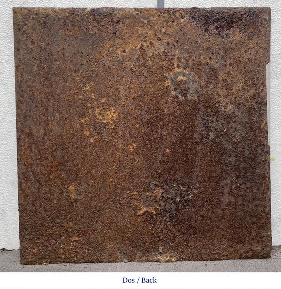 Fireback decorated with an antique flower vase framed by a laurel wreath Fireback decorated with an antique flower vase framed by a laurel wreath-5