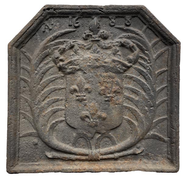 Fireback dated 1688 with the arms of France Fireback dated 1688 with the arms of France-0