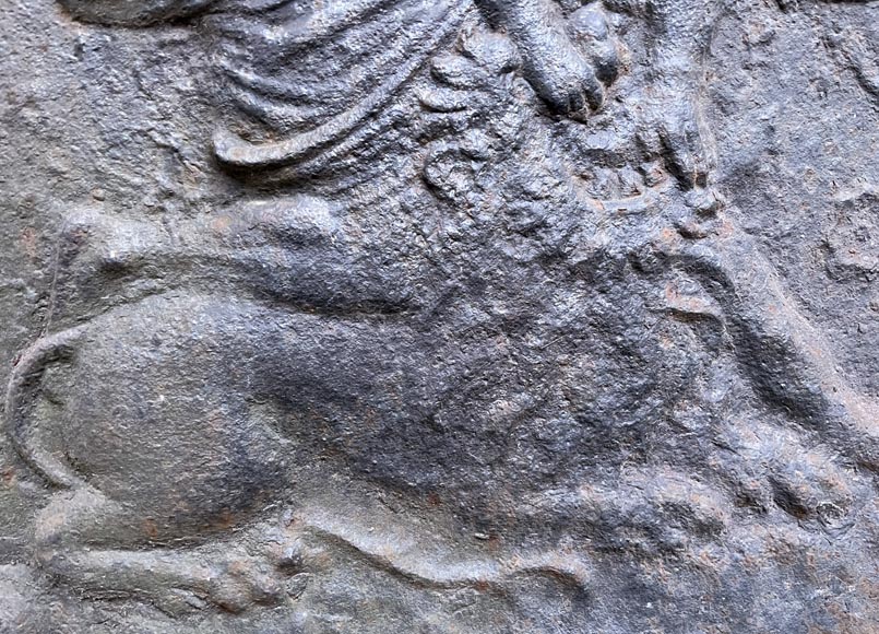 Fireback from the 17th century representing a mythological scene Fireback from the 17th century representing a mythological scene-2