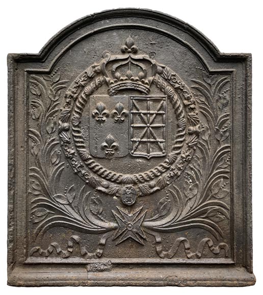 Fireback from the 17th century with the arms of France and Navarre Fireback from the 17th century with the arms of France and Navarre-0