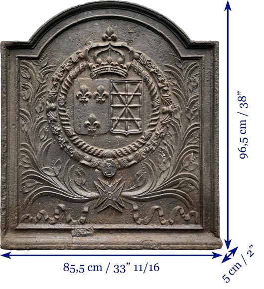 Fireback from the 17th century with the arms of France and Navarre Fireback from the 17th century with the arms of France and Navarre-8