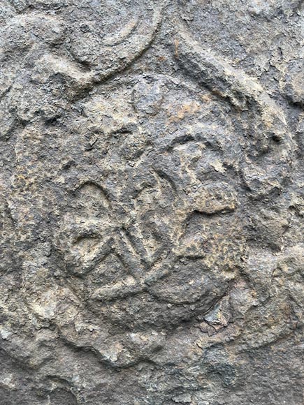 18th century Louis XV style fireback with monogram 18th century Louis XV style fireback with monogram-1