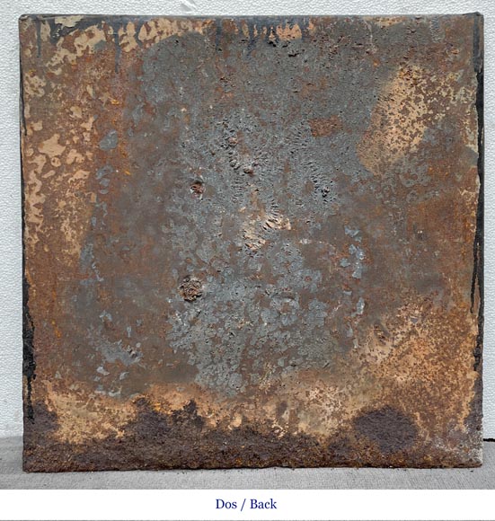 Fireback from the 18th century featuring a love playing with a goat Fireback from the 18th century featuring a love playing with a goat-5