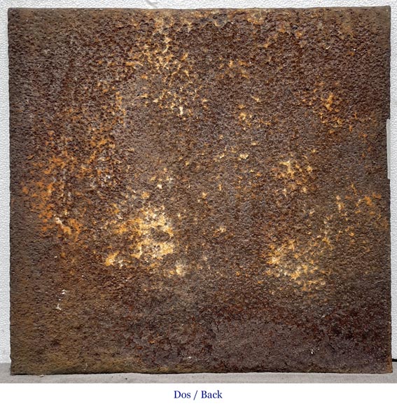 18th century fireback with two shields 18th century fireback with two shields-5