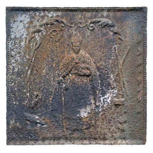 19th century fireback representing Saint Eloi