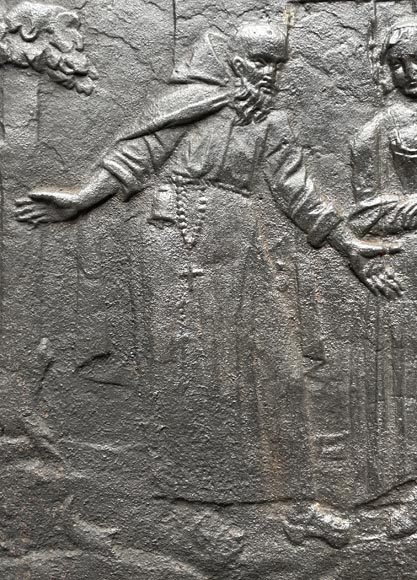 Fireback dated 1828 representing a scene from the tale Fireback dated 1828 representing a scene from the tale