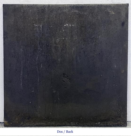 Fireback of the 18th century depicting a vase on a tripod with fire framed by two chimeras supporting baskets of fruit Fireback of the 18th century depicting a vase on a tripod with fire framed by two chimeras supporting baskets of fruit-5