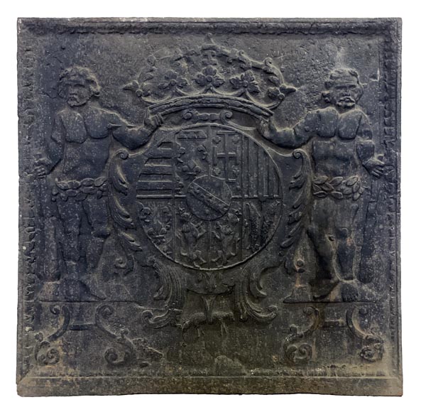 Fireback featuring the coat of arms of Leopold I, Duke of Lorraine and Bar Fireback featuring the coat of arms of Leopold I, Duke of Lorraine and Bar-0
