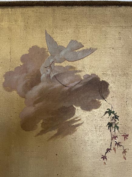 Pair of decorative canvases on the theme of music in the 18th century taste Pair of decorative canvases on the theme of music in the 18th century taste-3