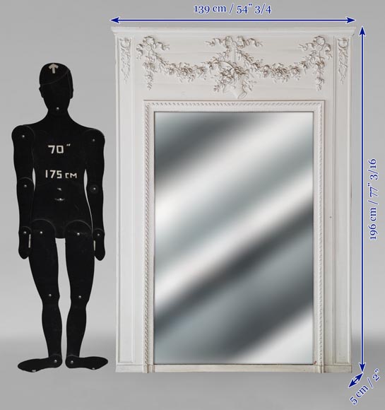 Louis XVI style trumeau with floral basket Louis XVI style trumeau with floral basket-5