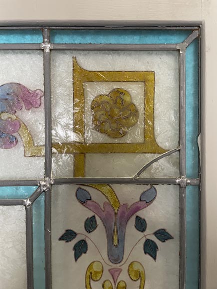 Set of 2 Napoleon III stained glass windows Set of 2 Napoleon III stained glass windows-4