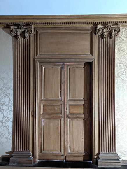 Panneling, Set of Carved Oak Ionic Pilasters, 18th Century-5