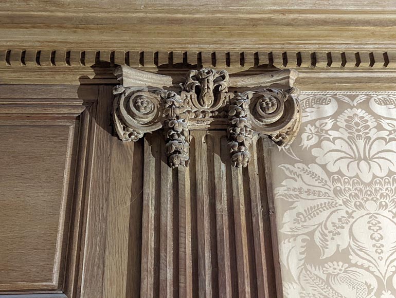 Panneling, Set of Carved Oak Ionic Pilasters, 18th Century-6
