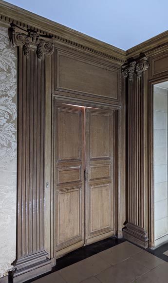 Panneling, Set of Carved Oak Ionic Pilasters, 18th Century-8