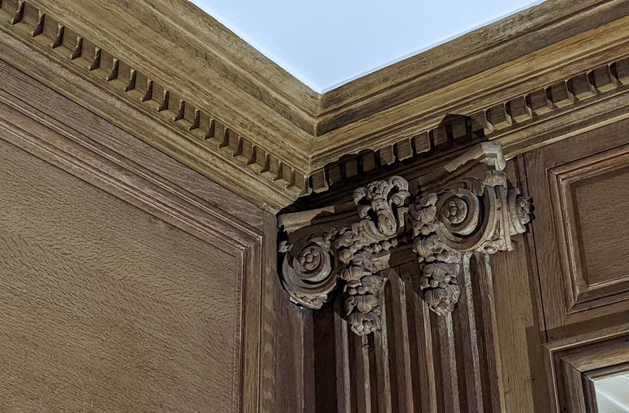 Panneling, Set of Carved Oak Ionic Pilasters, 18th Century-9