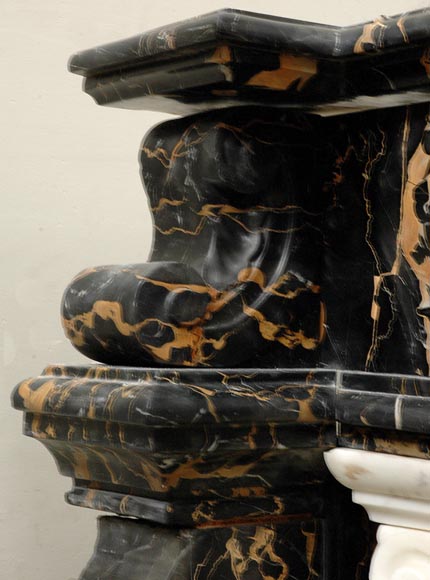 Napoleon III Portor and Carrara Statuary marble mantel with Corinthian columns Napoleon III Portor and Carrara Statuary marble mantel with Corinthian columns-5