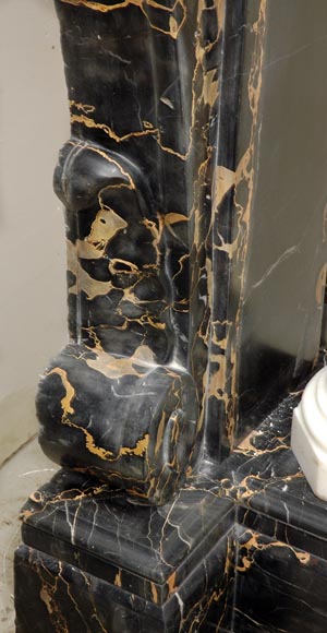 Napoleon III Portor and Carrara Statuary marble mantel with Corinthian columns Napoleon III Portor and Carrara Statuary marble mantel with Corinthian columns-6