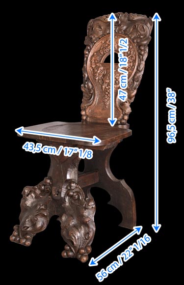 Group of sculpted wood chairs Group of sculpted wood chairs-9