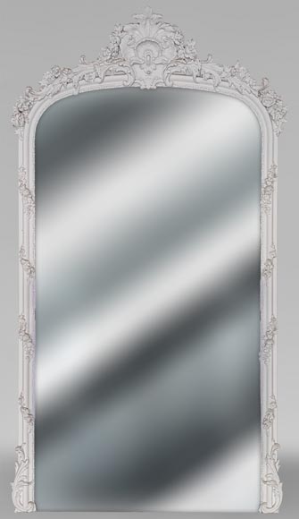 Large carved wood and stucco overmantel from the Napoleon III period Large carved wood and stucco overmantel from the Napoleon III period-0