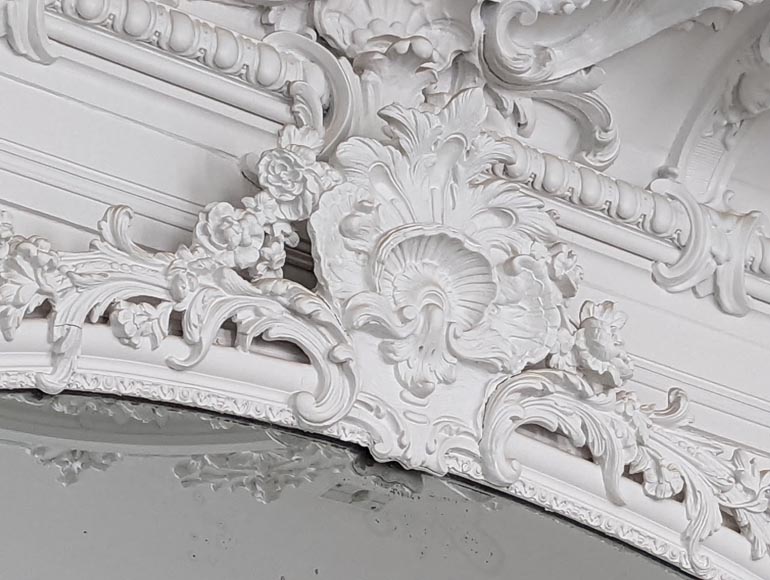 Large carved wood and stucco overmantel from the Napoleon III period Large carved wood and stucco overmantel from the Napoleon III period-2