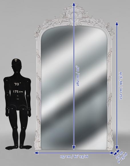 Large carved wood and stucco overmantel from the Napoleon III period Large carved wood and stucco overmantel from the Napoleon III period-7