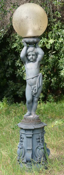 Floor lamp with putto, Val d'Osne cast iron Floor lamp with putto, Val d'Osne cast iron-0