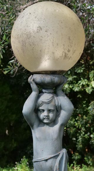 Floor lamp with putto, Val d'Osne cast iron Floor lamp with putto, Val d'Osne cast iron-4