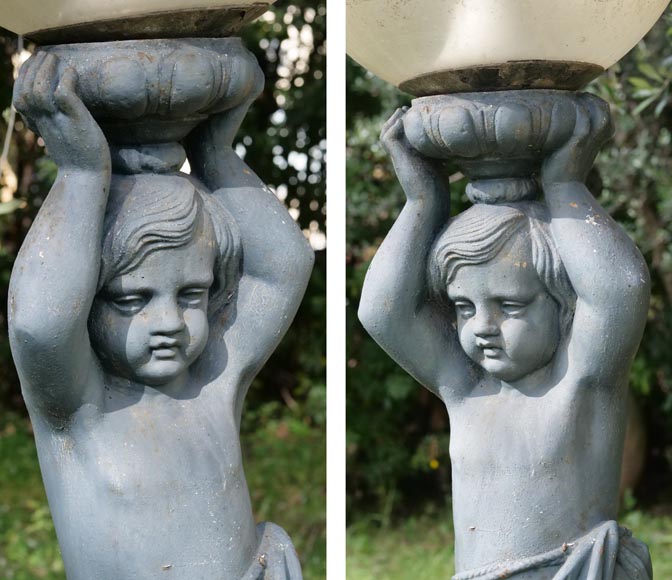 Floor lamp with putto, Val d'Osne cast iron Floor lamp with putto, Val d'Osne cast iron-6