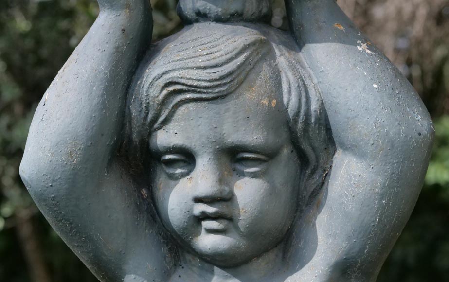 Floor lamp with putto, Val d'Osne cast iron Floor lamp with putto, Val d'Osne cast iron-7