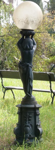 Floor lamp with putto, Val d'Osne cast iron Floor lamp with putto, Val d'Osne cast iron-9