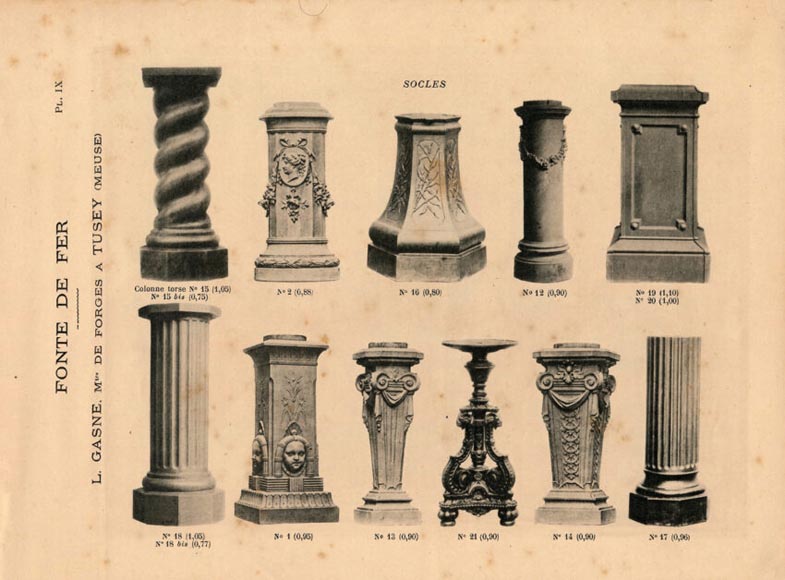 Cast iron base with woman's profile Cast iron base with woman's profile-1