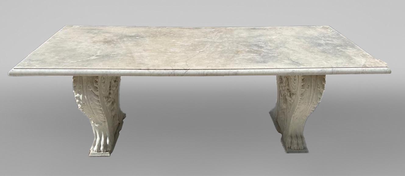 Table with neoclassical legs from the 19th century, later top Table with neoclassical legs from the 19th century, later top-0
