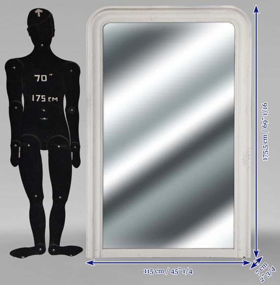 Louis XVI style trumeau with pearl frieze and rounded corners Louis XVI style trumeau with pearl frieze and rounded corners-5