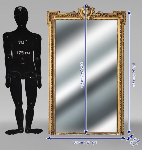 Napoleon III-style gilded trumeau with medallion Napoleon III-style gilded trumeau with medallion-7