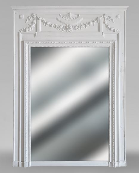 Napoleon III style trumeau decorated with a garland of flowers Napoleon III style trumeau decorated with a garland of flowers-0