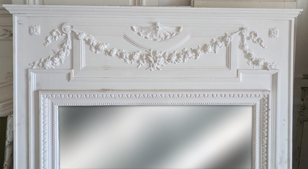 Napoleon III style trumeau decorated with a garland of flowers Napoleon III style trumeau decorated with a garland of flowers-1