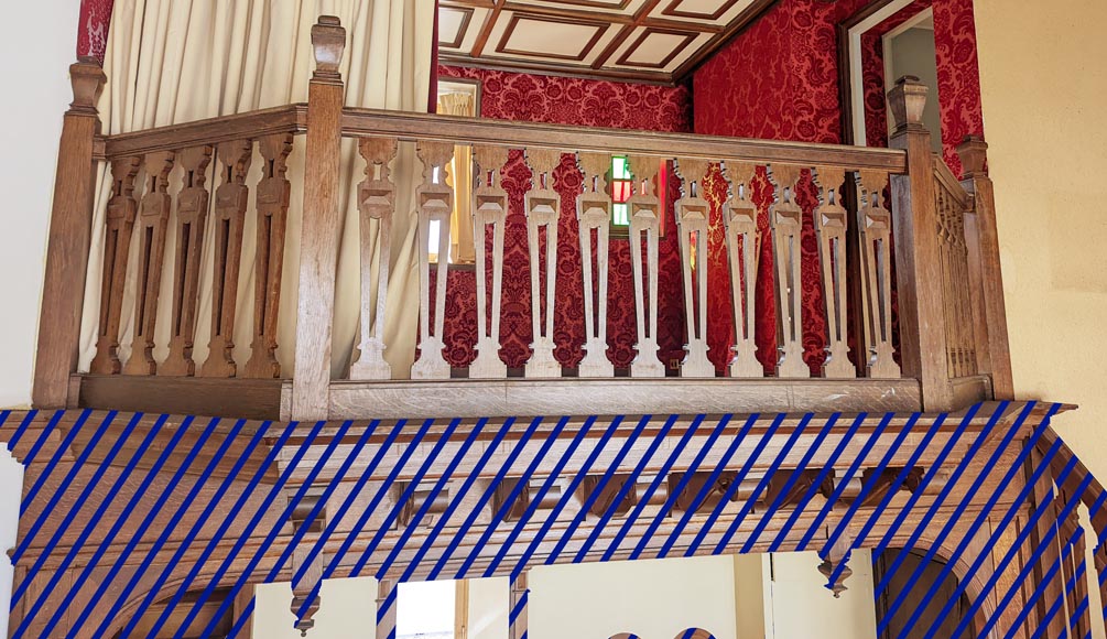 Napoleon III-style oak railing Napoleon III-style oak railing-1