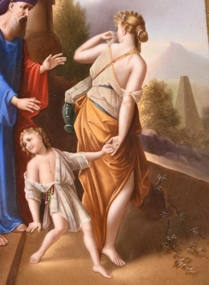 Gilt bronze guéridon with painted porcelain plaque, after Adrian VAN DER WERFF, “The Dismissal of Hagar”-5