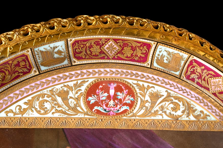 Gilt bronze guéridon with painted porcelain plaque, after Adrian VAN DER WERFF, “The Dismissal of Hagar”-7