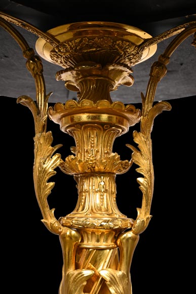 Gilt bronze guéridon with painted porcelain plaque, after Adrian VAN DER WERFF, “The Dismissal of Hagar”-10