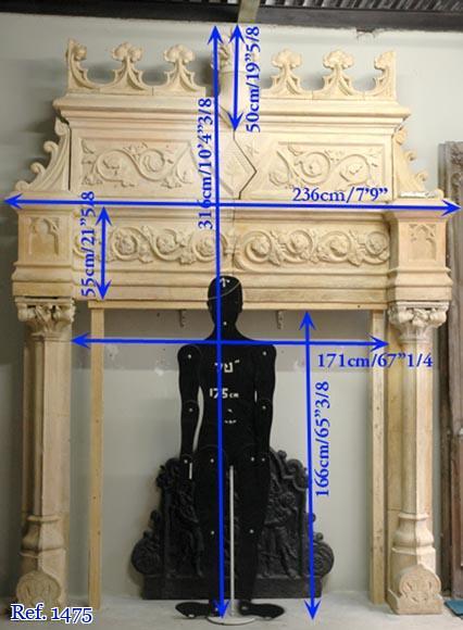 Large antique Neo-Renaissance style Terra Cotta Mantel-13