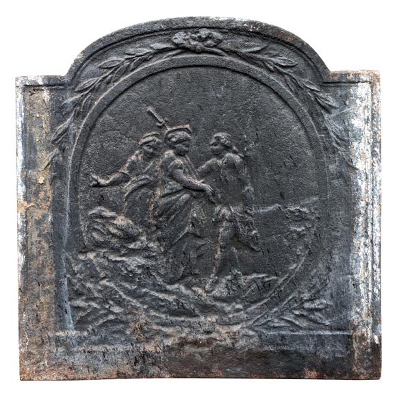 18th century fireback depicting contemporary figures 18th century fireback depicting contemporary figures-0