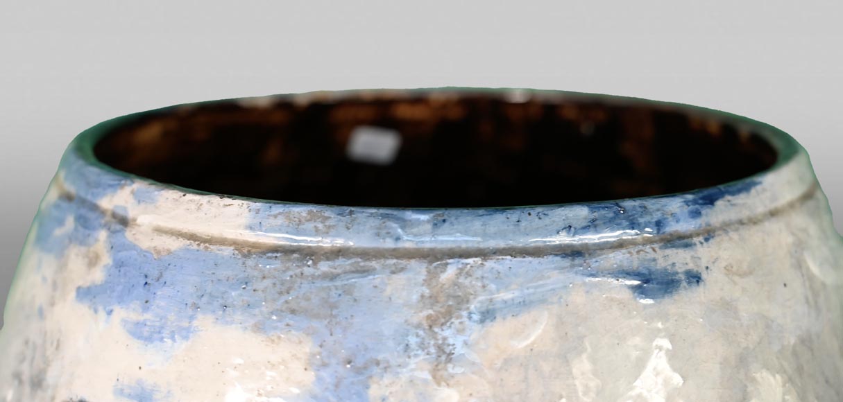 Impressionist decor, large earthenware vase by Louis Auguste LEPÈRE for Faïencerie LAURIN Impressionist decor, large earthenware vase by Louis Auguste LEPÈRE for Faïencerie LAURIN-9