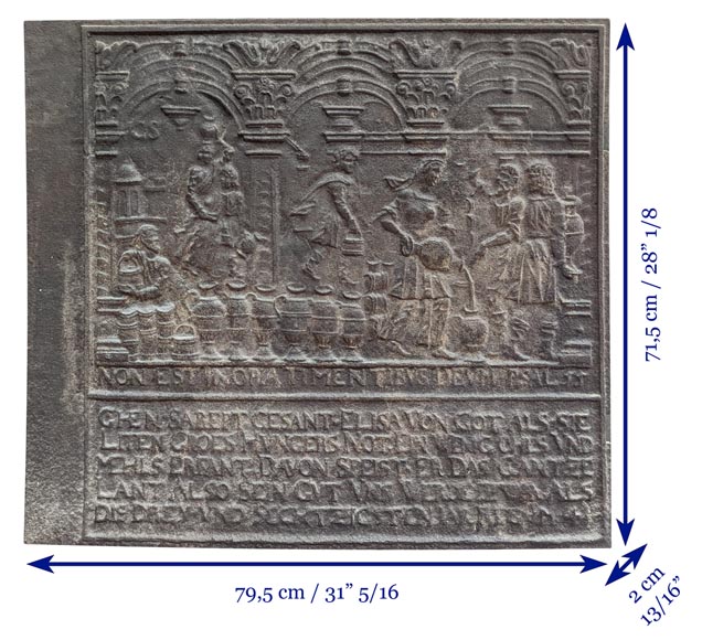 Fireback depicting a religious scene, 18th century Fireback depicting a religious scene, 18th century-9